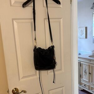 Vince Camuto Sleek Black Drawstring Crossbody Bag